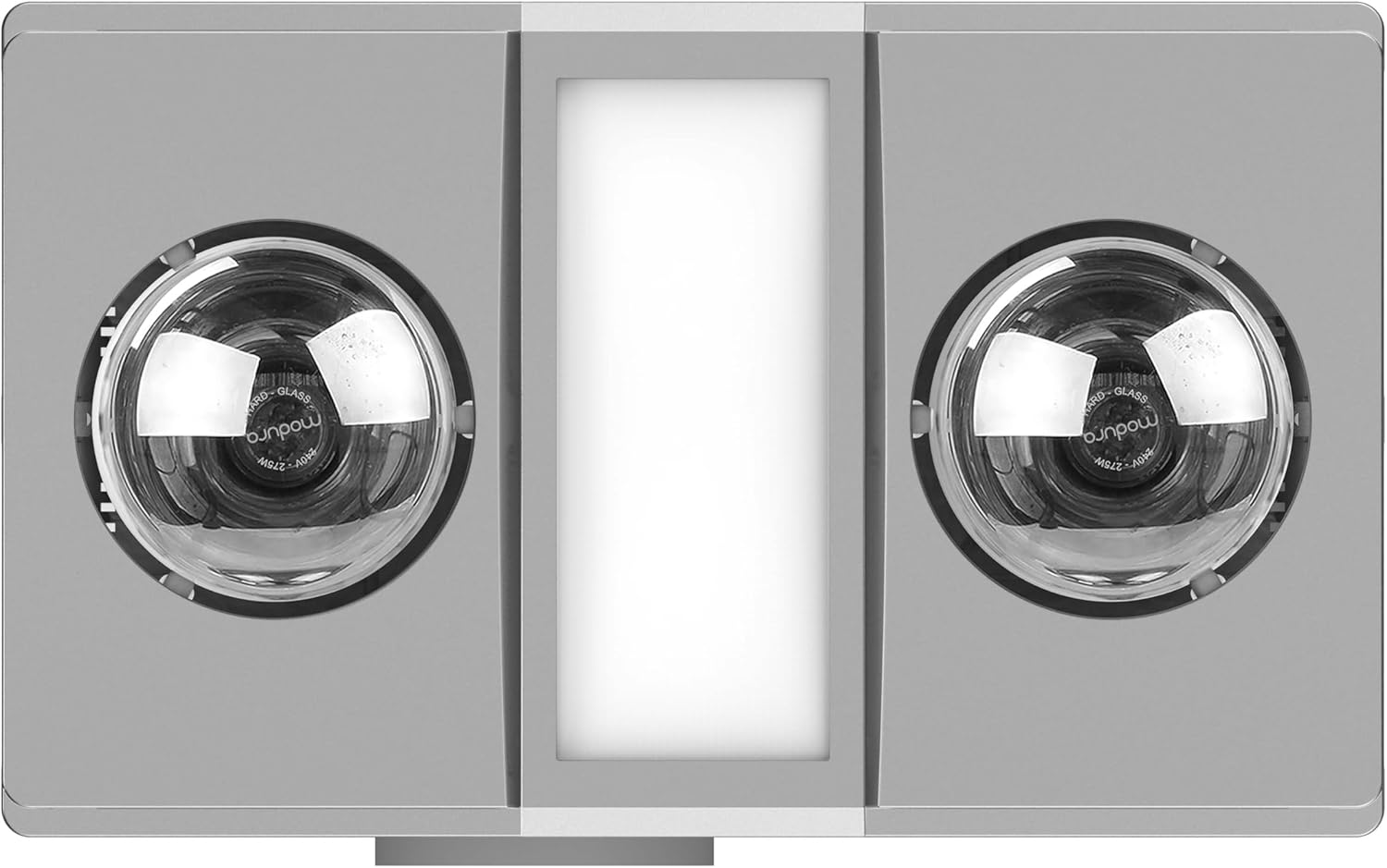 Modura Alllux2 Bathroom 3-In-1 Heater Fan Exhaust 16W Tricolour LED Panel 2X275W Infrared Instant Heat (White)