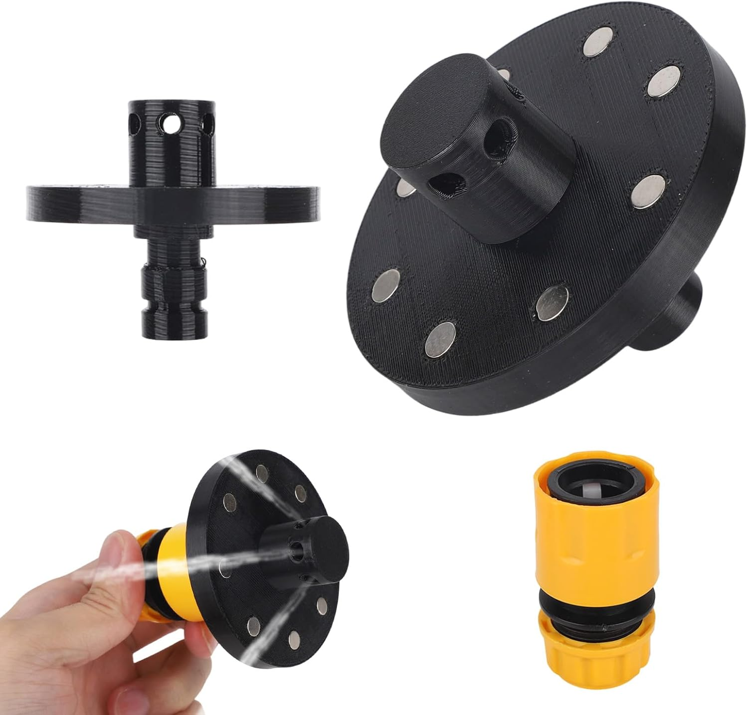 O-Ring Chassis Cleaner Flusher Kit, Black Magnetic Chassis Flusher Kit with 360&deg; Spinning Nozzle for Trucks Cars SUV image number 2