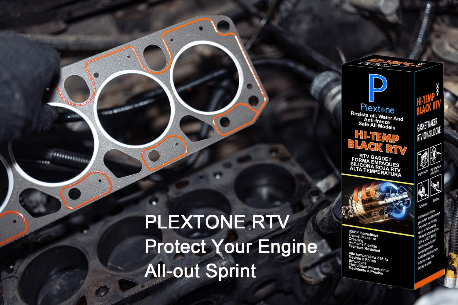 Silicone Engine Repair Gasket Seal Maker High Temperature Heat Resistant from -80&ordm;f to 600&ordm;f image number 3