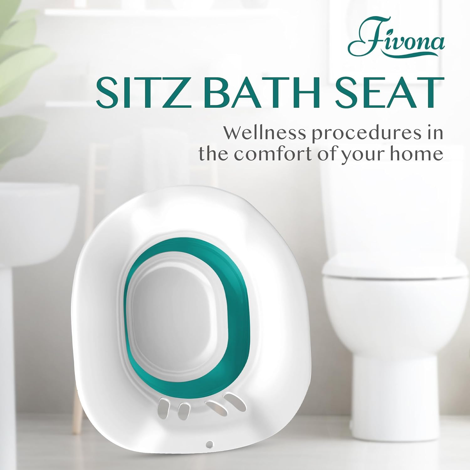 Fivona Expandable Sitz Bath Seat for Soak and Steam - Postpartum Essentials Care and Hemorrhoid Treatment - Unisex and Universal Fit over the Toilet Yoni Steaming Bowl - At-Home Soothing Relief Device image number 2