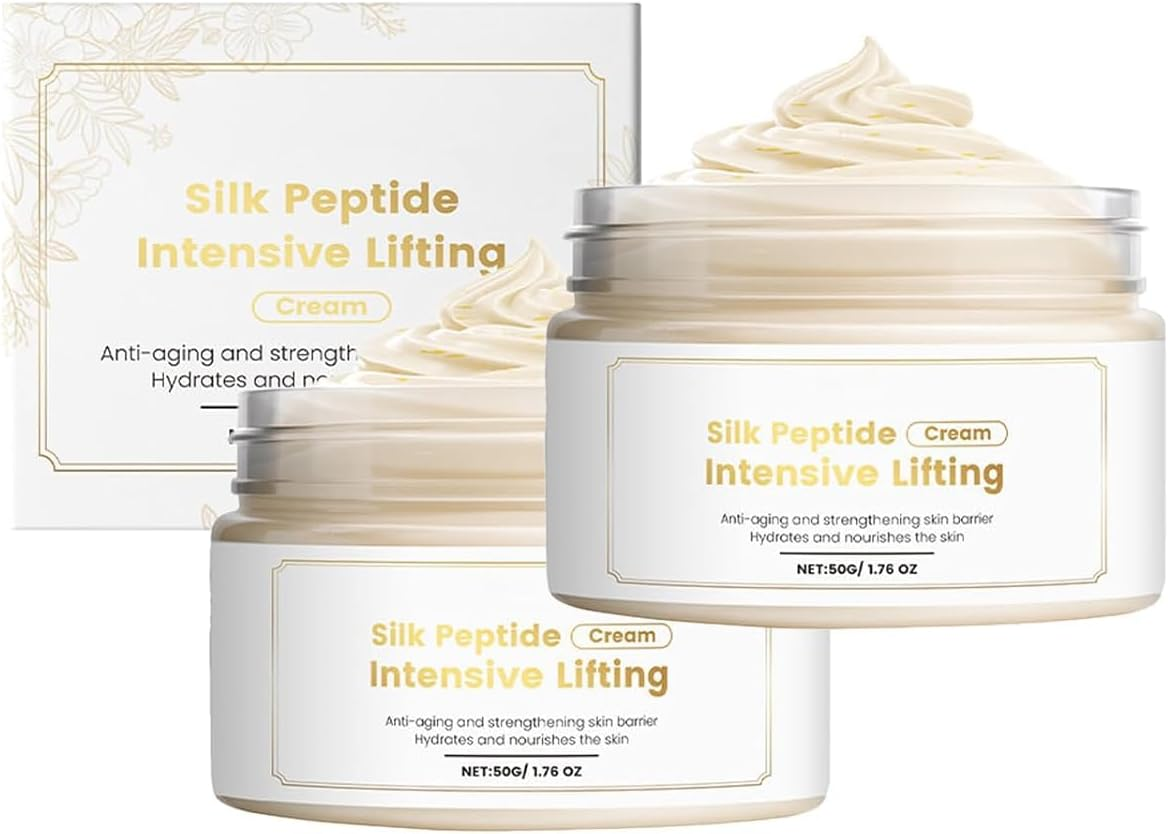 Silk Peptide Intensive Lifting Cream - Anti-Aging/Wrinkle Face Moisturizer for Women & Men, Firming Cream Tightening Lifting Sagging Skin, Deep Hydration, Skin Reducing Wrinkle Boosting Elasticity image number 4