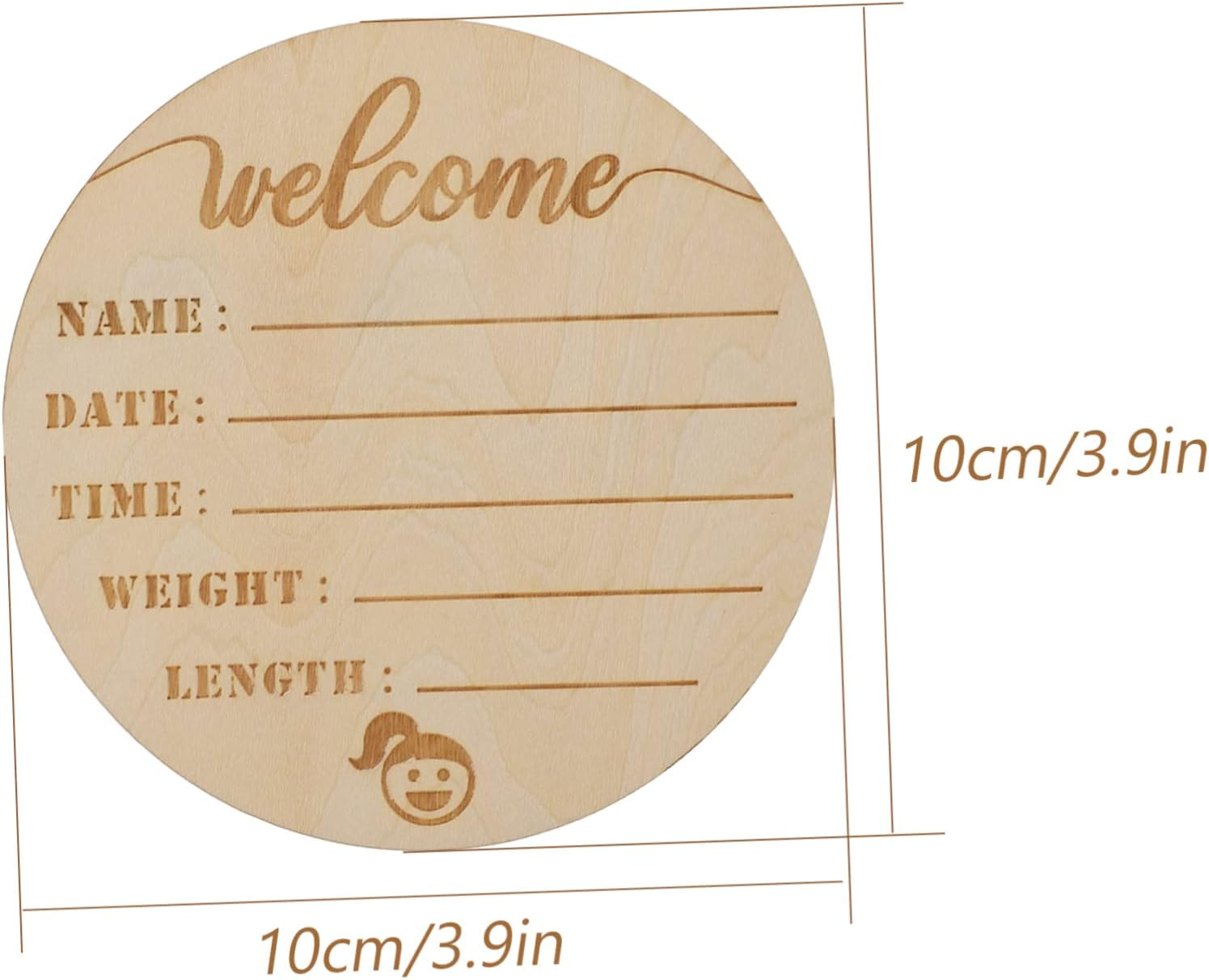 UPKOCH 6Pcs Wooden Name Signs Milestone Announcement Cards for Newborn Photography Props Keepsake for Birth Celebrations image number 2