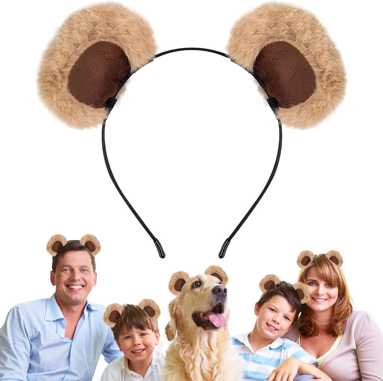 Fayrvind Bear Ears Headband Cute Plush Cartoon Animal Ear Costume Accessories for Halloween,Party,Daily Dress up Costume Headwear and Wear for Makeup Washing Face image number 1