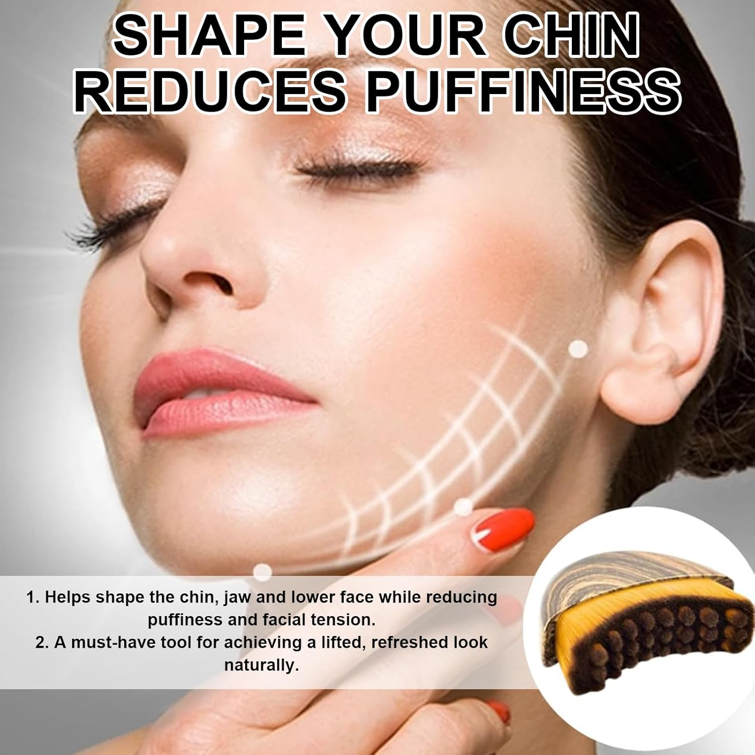 New Lymphatic Contour Face Brush, Dry Brushing Face Brush, Lymphatic Drainage Massager for Face, Chin & Jawline Sculpting, Ergonomically Designed to Fit the Skin Precisely and Relieve Fatigue image number 1