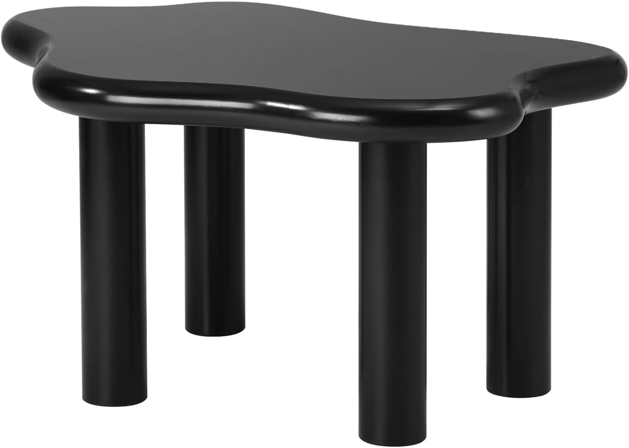 Oikiture Black Coffee Table 78 X 55 X 40Cm Living Room Wooden Side Table image number 4