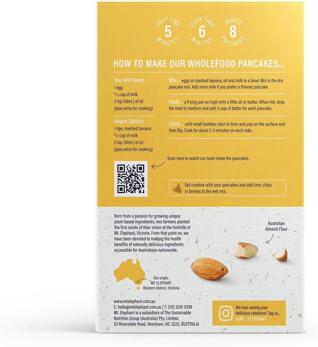 Mt. Elephant Very Vanilla Wholefood Pancake Mix 230 G image number 1