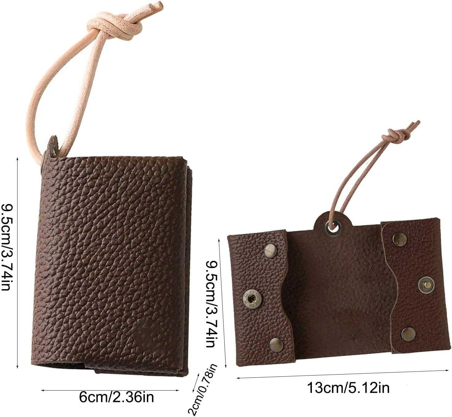 Pocket Tissue Holder PU Leather Case for Wallet, Paper Towel - Dustproof and Waterproof Tissue Holder | Key Organizer Travel Pouch Tissue Bag Elegant Compact & Designed for Family, Friends And - Coffee image number 2