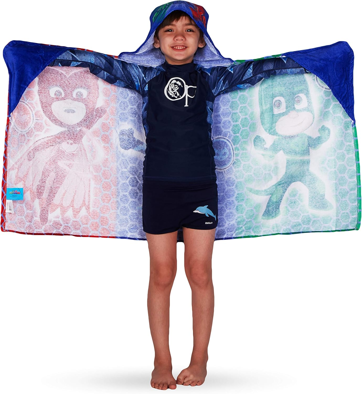 Franco PJ Masks Bath/Pool/Beach Soft Cotton Terry Hooded Towel Wrap, 24" X 50", by Kids image number 7