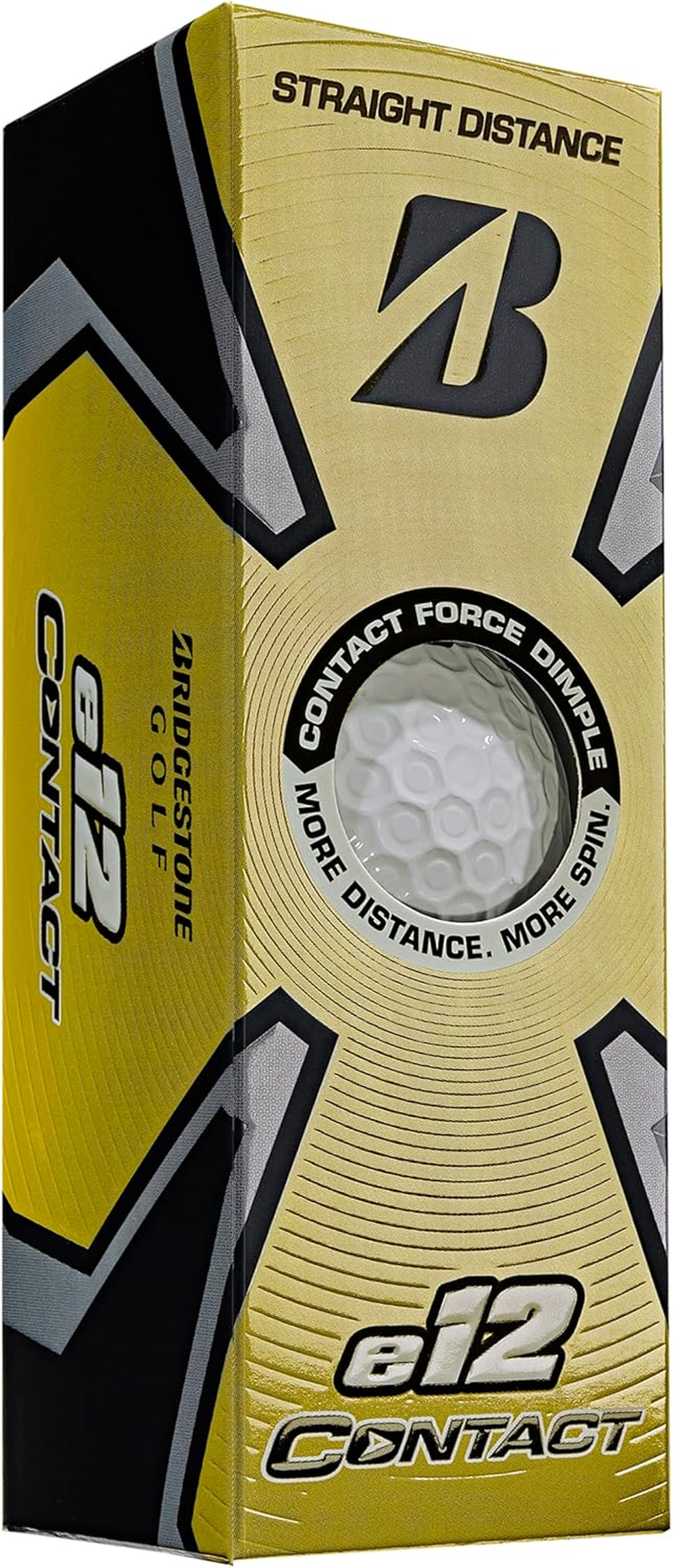 2023 Bridgestone Golf E12 Contact Golf Balls, White - White image number 3