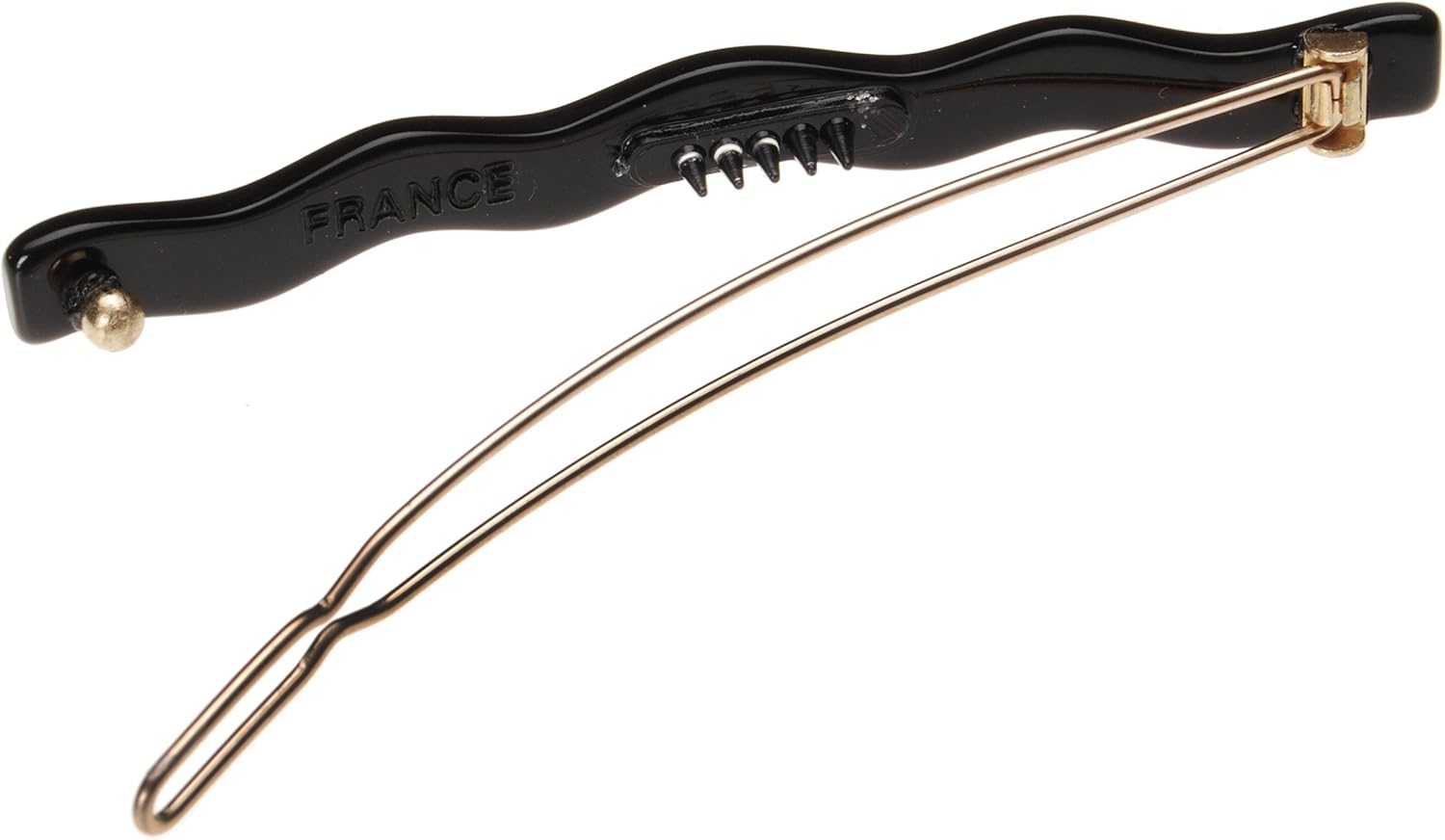 France Luxe Wavy Tige Boule Barrette - Black image number 5