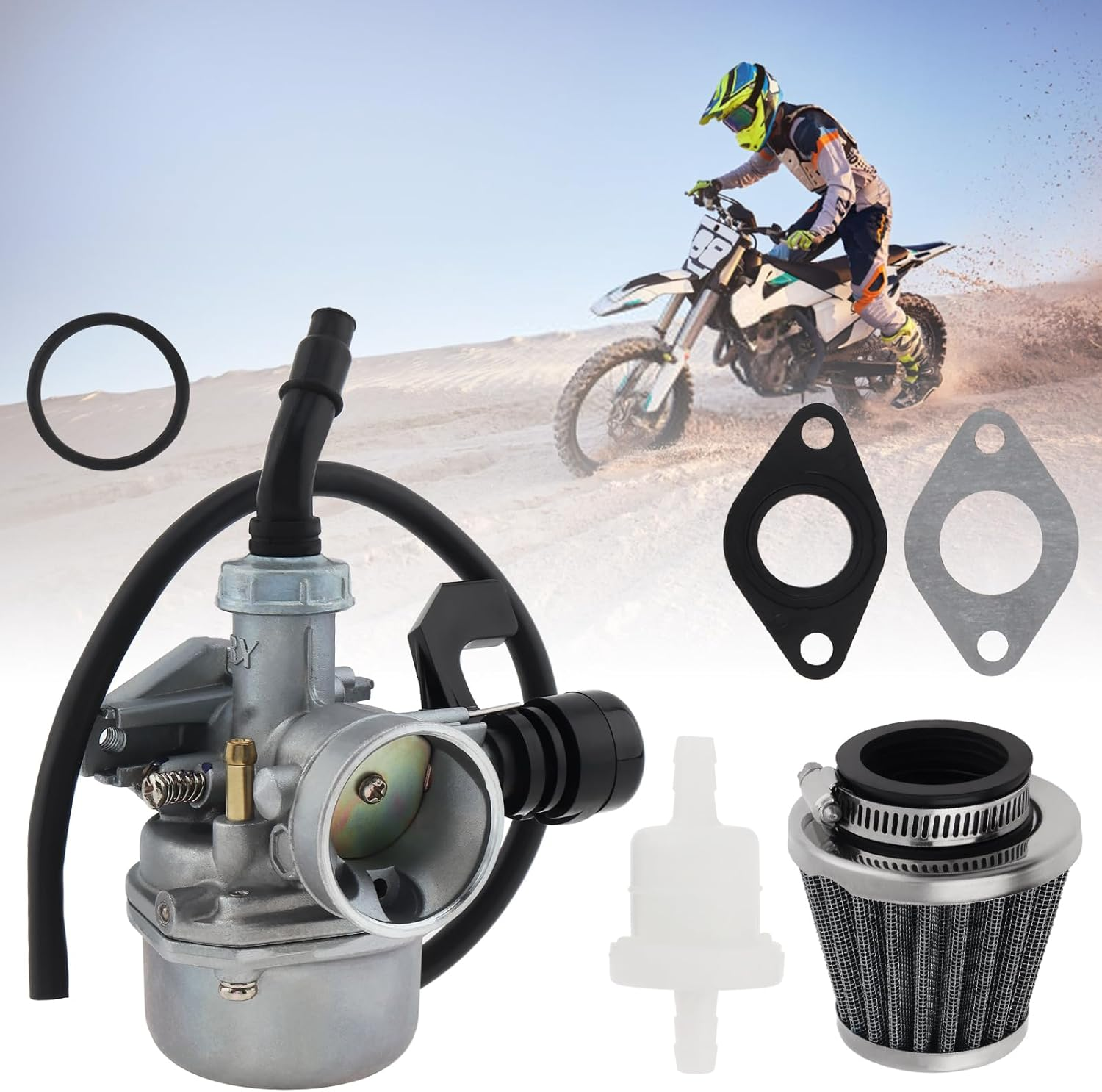 Windance PZ19 Carburetor Fit for Taotao Honda/Scooter Go Karts ATV Dirt Pit Bike / 50Cc 70Cc 80Cc 90Cc 110Cc 125Cc with 35Mm Air Filter, 50Cc-125Cc Carb image number 6