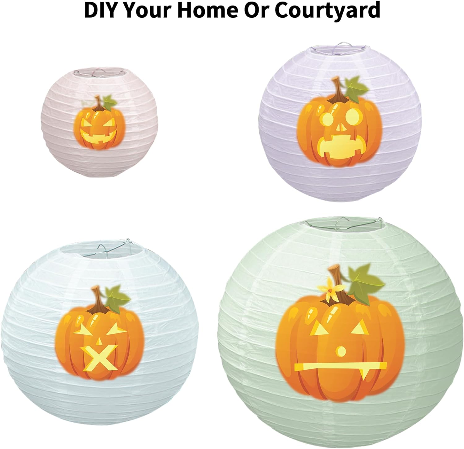 Ikare 20Pcs White Paper Lanterns,6" 8" 10" 12" round Paper Lanterns,White Hanging Lanterns Lamp for Birthday, Wedding, Christmas, Bridal, Home Decor, Party Decoration image number 2