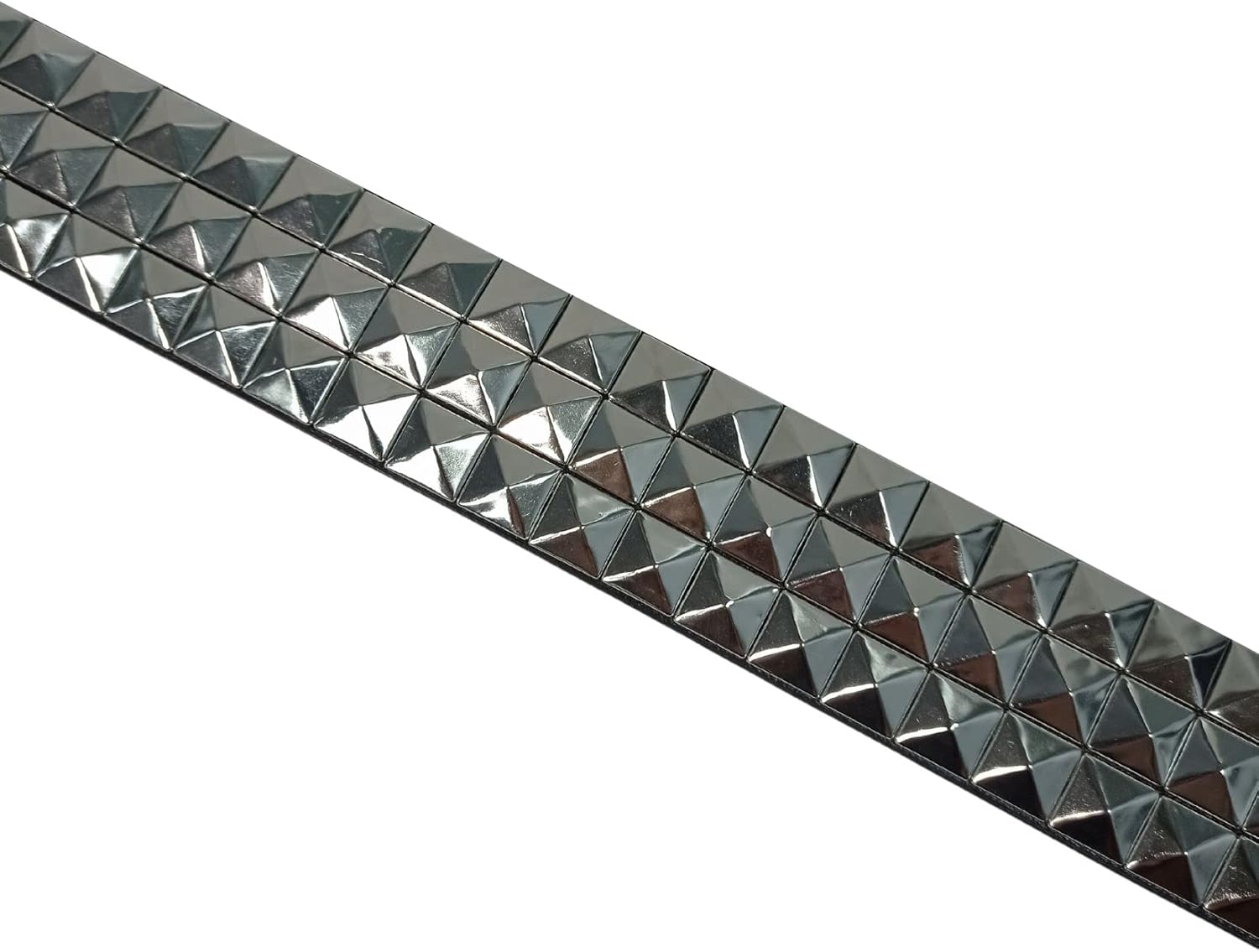 Lowlife of London Belts Vegan Triple S Studded 3 Row Pyramid Faux Leather Belt, Studded Punk Goth Rock Pyramid Belt, Metal Stud Three Row Rivet on PU Leather for Men and Women image number 4