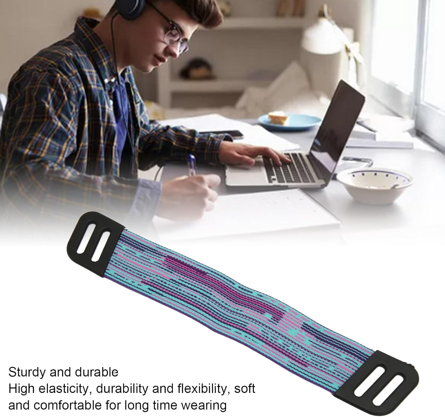 Ejoyous Headphone Headband Strap for Logitechg733 Wireless Headset G335 Wired Gaming Headset, Durable Fabric Soft Comfortable Easy Installation Colorful Design Seamless Replacement (Pink Blue) - Green image number 7