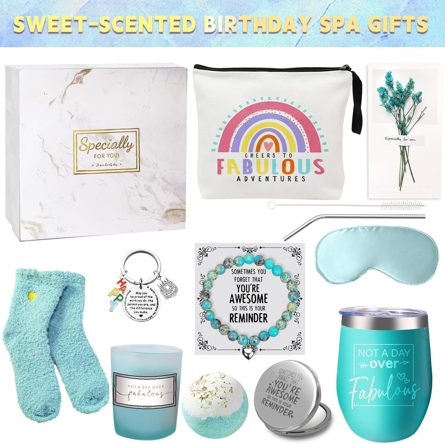 Birthday Pamper Gift Set for Women, Self Care Package with Relaxation Spa Bath Hamper, Christmas Gift for Mom, Sister, Best Friend, Wife, Daughter, Grandaughter, Coworker, Women Who Have Everything image number 4