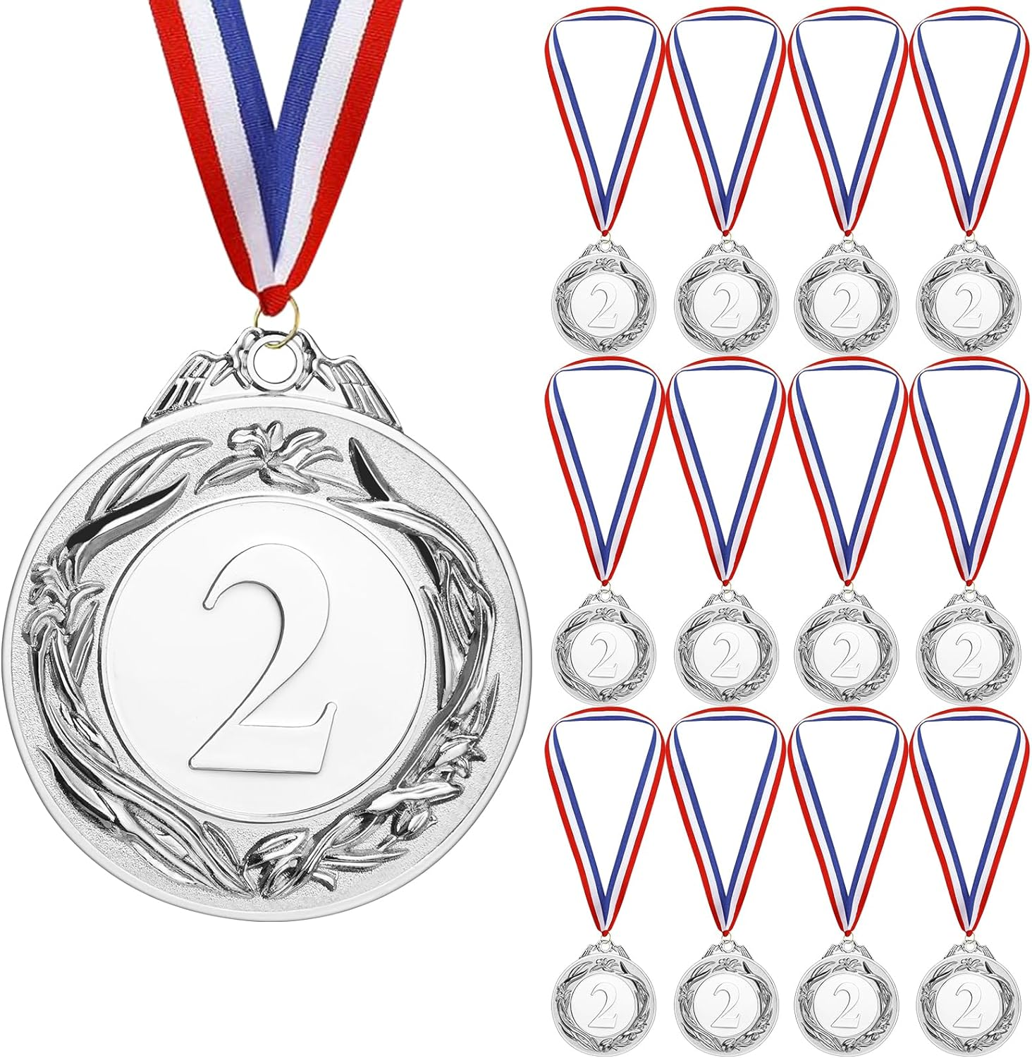 Kids Reward Medal, 12PCS Medals for Award, Gold Medal with Neck Ribbons, Winner Medals Gold Prizes for Sports, Competitions, Party, Olympic Style