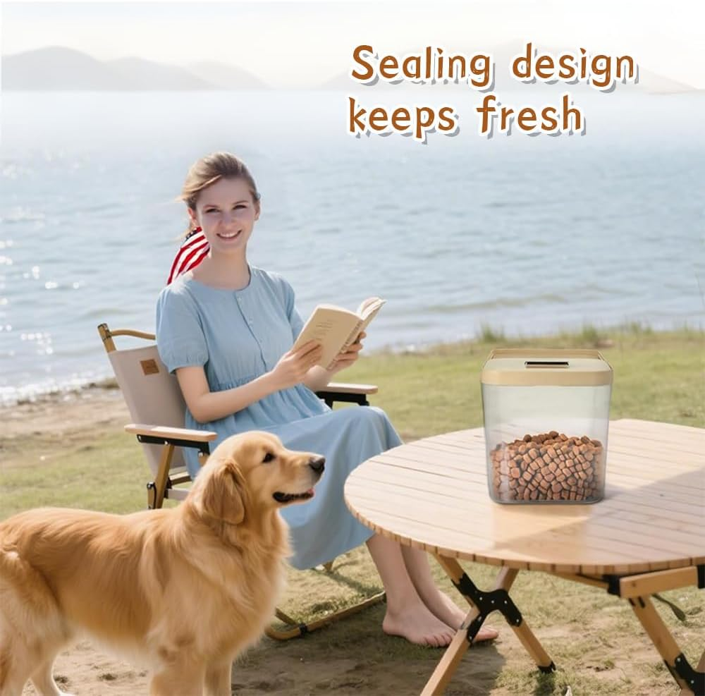 2 Pack Airtight Dog Food Storage Container, Clear Pet Dogs Foods Storage Bin,With Measuring Cup,Plastic Storage Bucket,Keep Dry Food Fresh,For Pet Dog,Cat,Bird,And Rabbit Foods image number 2