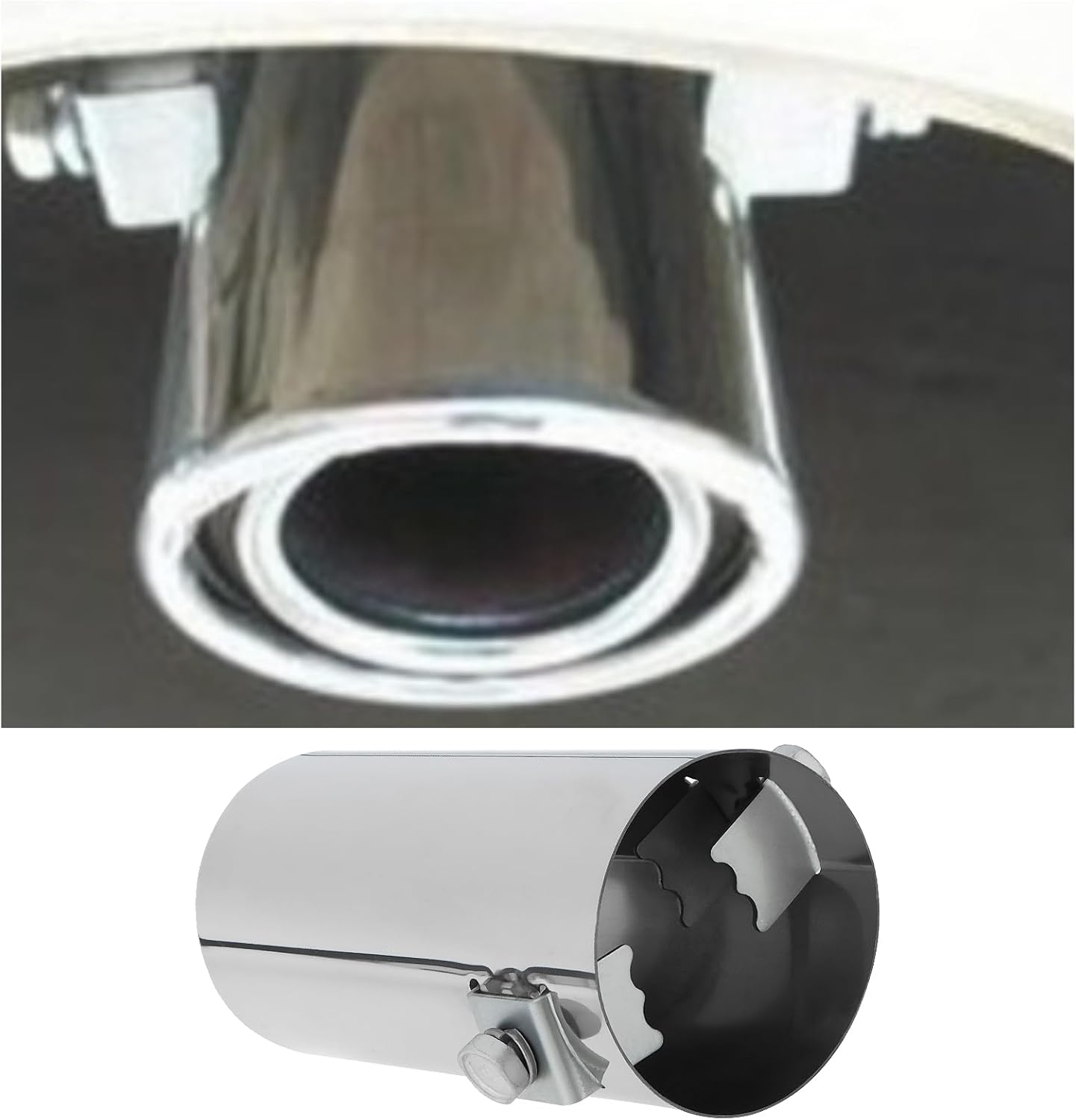 Car Stainless Steel Exhaust Tip Trim 106X50Mm Compatible with Fiat 500 Brava Bravo Duna Fiorino Idea Panda