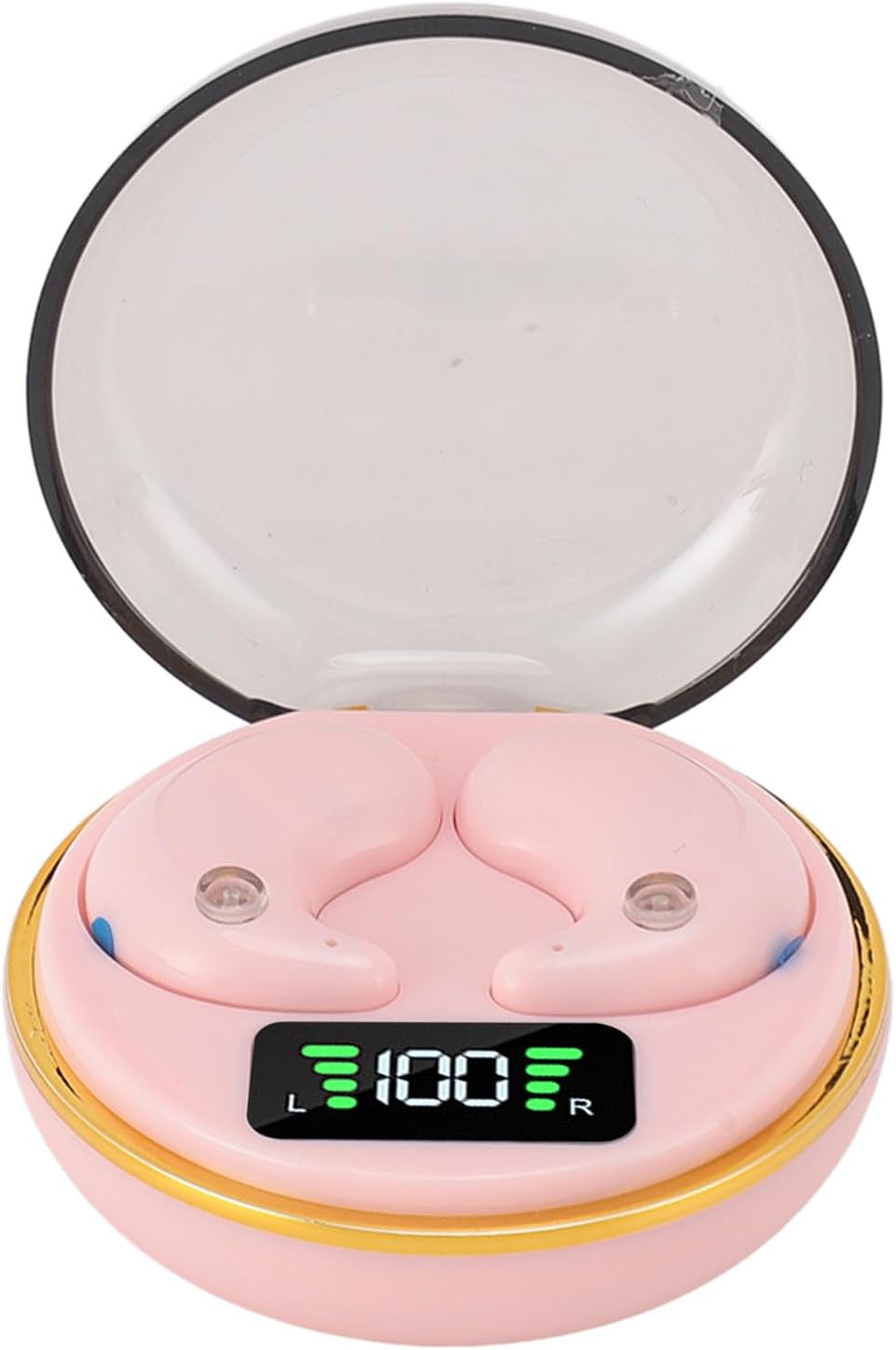 Sleep Headphones with Digital Display Charging Case for Side Sleepers, Bluetooth Earbuds Built in Battery, Wireless Earphones for Sleep Work Workout (Black)