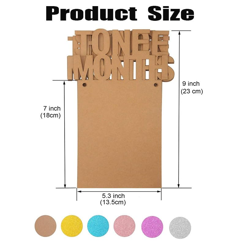 Birthday Photo Banner,1St Birthday Baby Photo Banner for Newborn to 12 Months,First Birthday Banner, Birthday Baby Photo Banner for Newborn to 12 Months for Baby First Birthday Party Decoration (Cowhide) - Light Blue image number 4