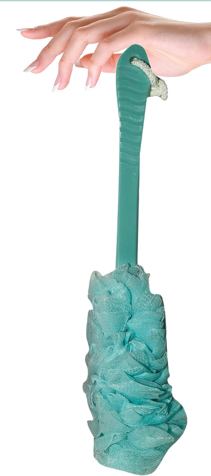 Luxury Bathing Loofah Exfoliating Scrub Soft Sponge with Handle for Body and Back Scrubber Brush Bath Puff for Men & Women Bathing Sponge (Set of 1) image number 2