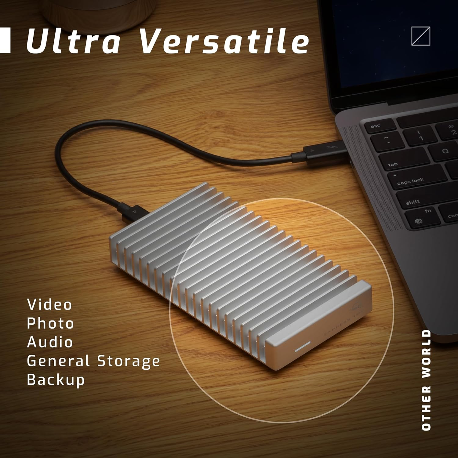OWC 1TB 1M2 Portable Nvme Thunderbolt (USB-C) USB 4 Ultra Fast External SSD Drive with Aluminum Heatsink Enclosure image number 6