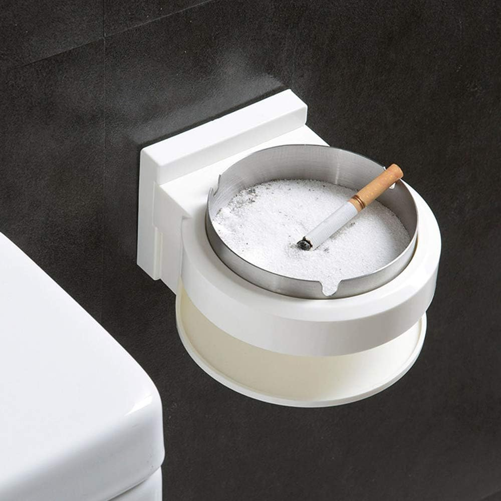 Pack of 4 round Stainless Steel Cigarette Ashtray Set for Outdoor and Home (Medium)