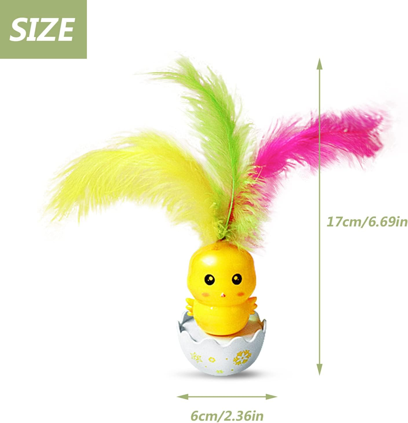 Cat Toys with Feathers | Cat Wand Rabbit Duck Penguin Bite-Resistant - Interactive Colorful Feather Wand Cat Teaser for Dogs Kittens Puppies image number 4