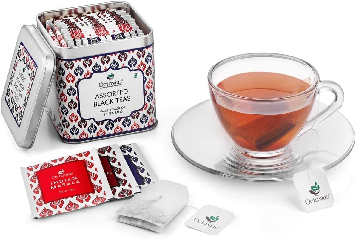 Octavius Black Tea Sampler Variety Pack | Rich Antioxidant | Helps in Weight Management Support | 25 Tea Bags image number 6