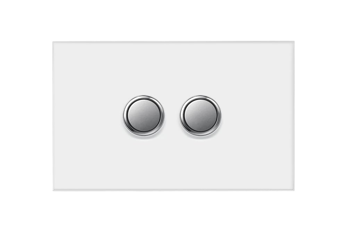 Elcop Sapphire Series Real Glass Powerpoints and Push Button Switches with LED (2 Gang Glass Push Button Blue LED Switch) image number 6