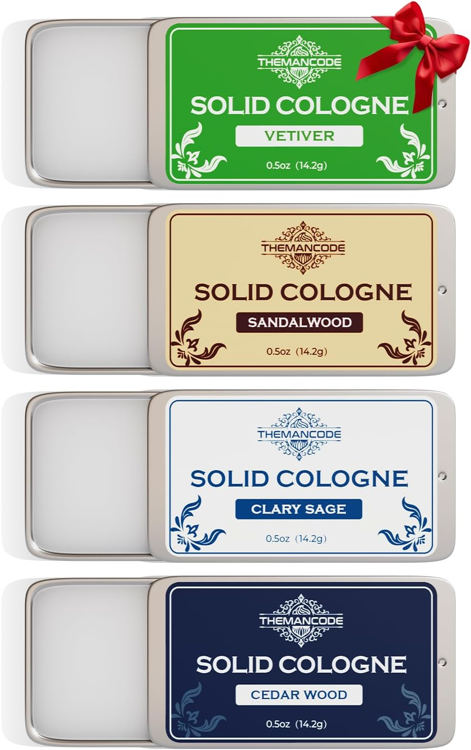 THEMANCODE Solid Mens Cologne, Valentines Day Gifts for Him, Gifts for Men on Birthday and Father'S Day, Sandalwood, Vetiver, Cedarwood and Sage Scents, 4 Pack, 14 G image number 1