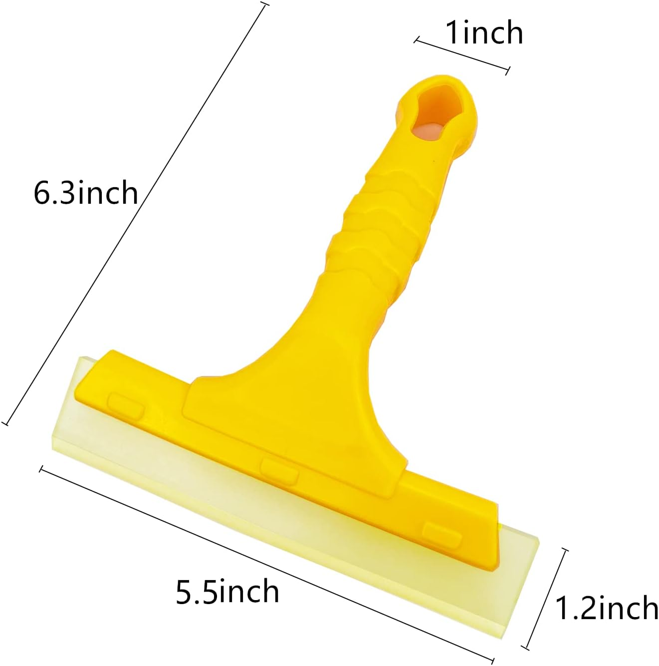 Lunbengo Small Glass Squeegee, Ice Scraper for Car Windshield, Window Wiper with Hard Rubber Blade & None-Slip 6.1Inch Handle, for Windshield/Bathroom Shower Door/Mirrors/Countertop/Window image number 2