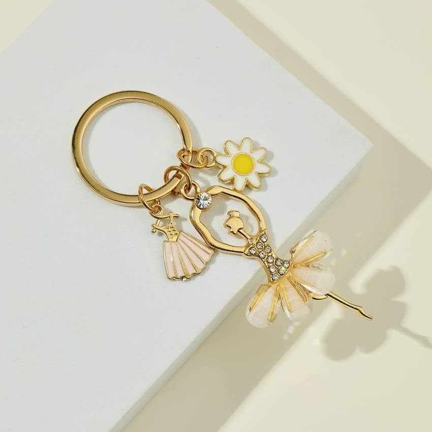 Ballet Ballerina Keychain for Women Girls - Gifts for Teen Girls, Daughter, Granddaughter - Birthday Christmas Presents for Dancing Students, Teachers