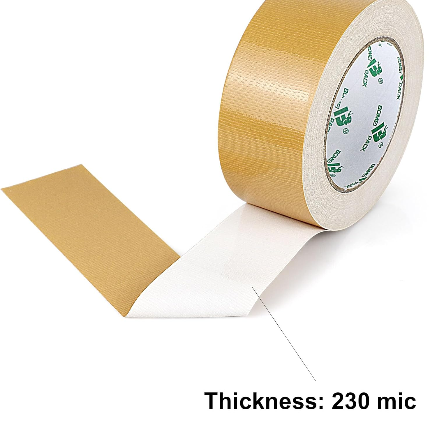 Heavy Duty Brown Duct Tape, Multi-Use Easy Tear Gaffer Waterproof Cloth Tape for Repairing, Maintenance and Industrial Use, 1.88 Inch X 32.8 Yards, 9 Mil Thick, 2 Roll, BOMEI PACK image number 1
