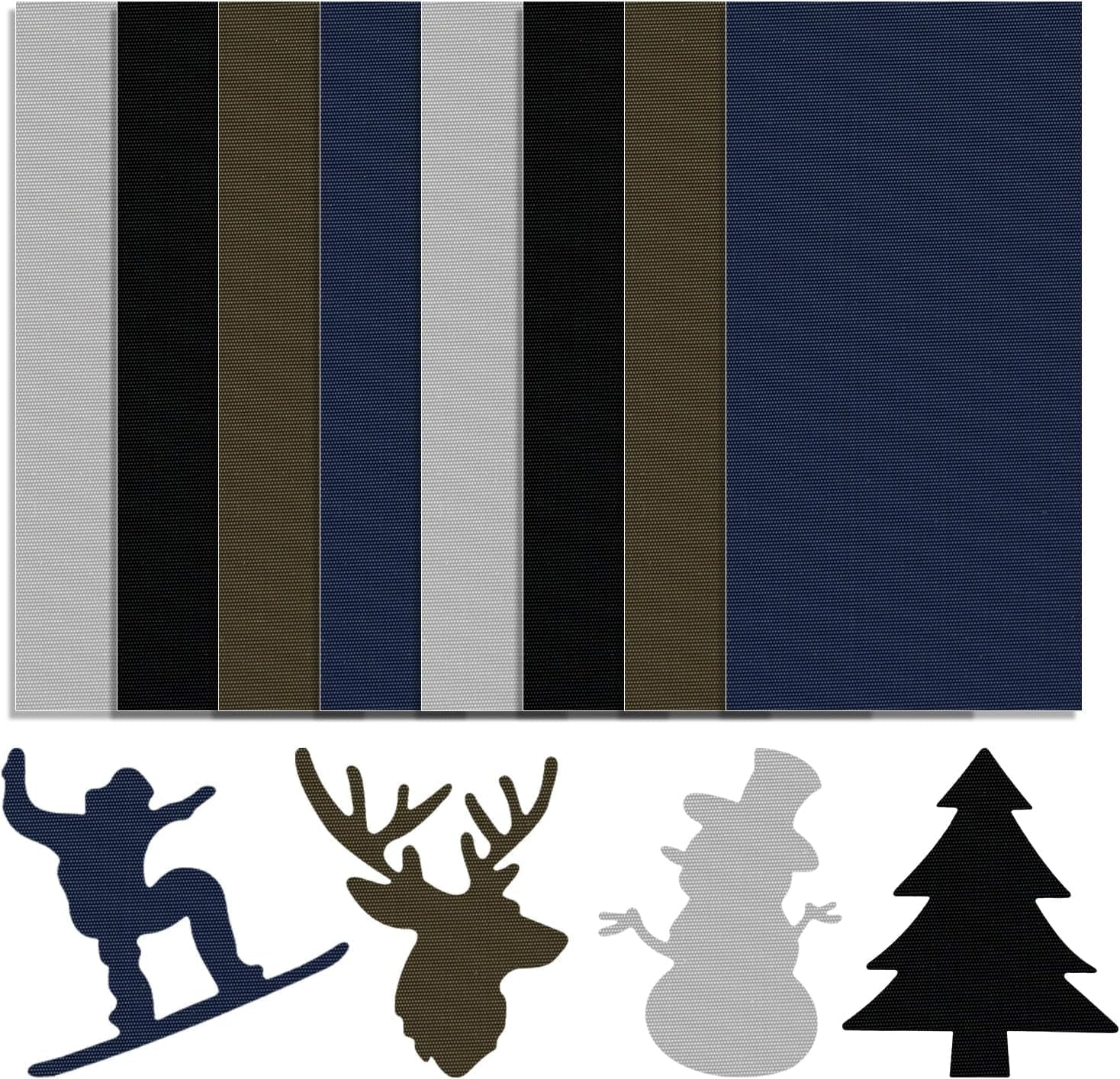 THJOPOKEEL 8Pcs down Jacket Patches, 7.87X3.94 Inch Waterproof Cloth Repair Patch Washable Self Adhesive Fabric Patches for Repairing down Jackets Hiking Bags Tents (Blue, Black, Green, Gray) image number 2