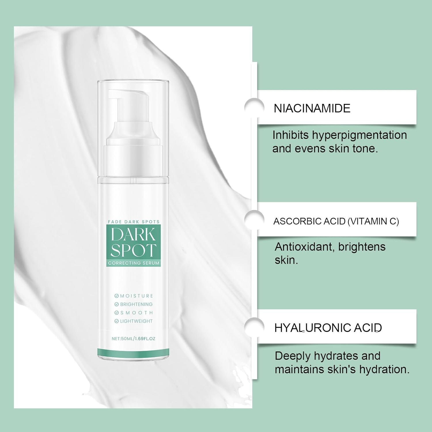 Dark Spot Corrector for Face and Body Serum with Niacinamide - Dark Spot Correcting Glow Serum for Even Skin Tone - Skin Brightening Cream to Improve Skin Tone - for All Skin Types, 50Ml (1 Bottles) - 3 Bottles image number 2