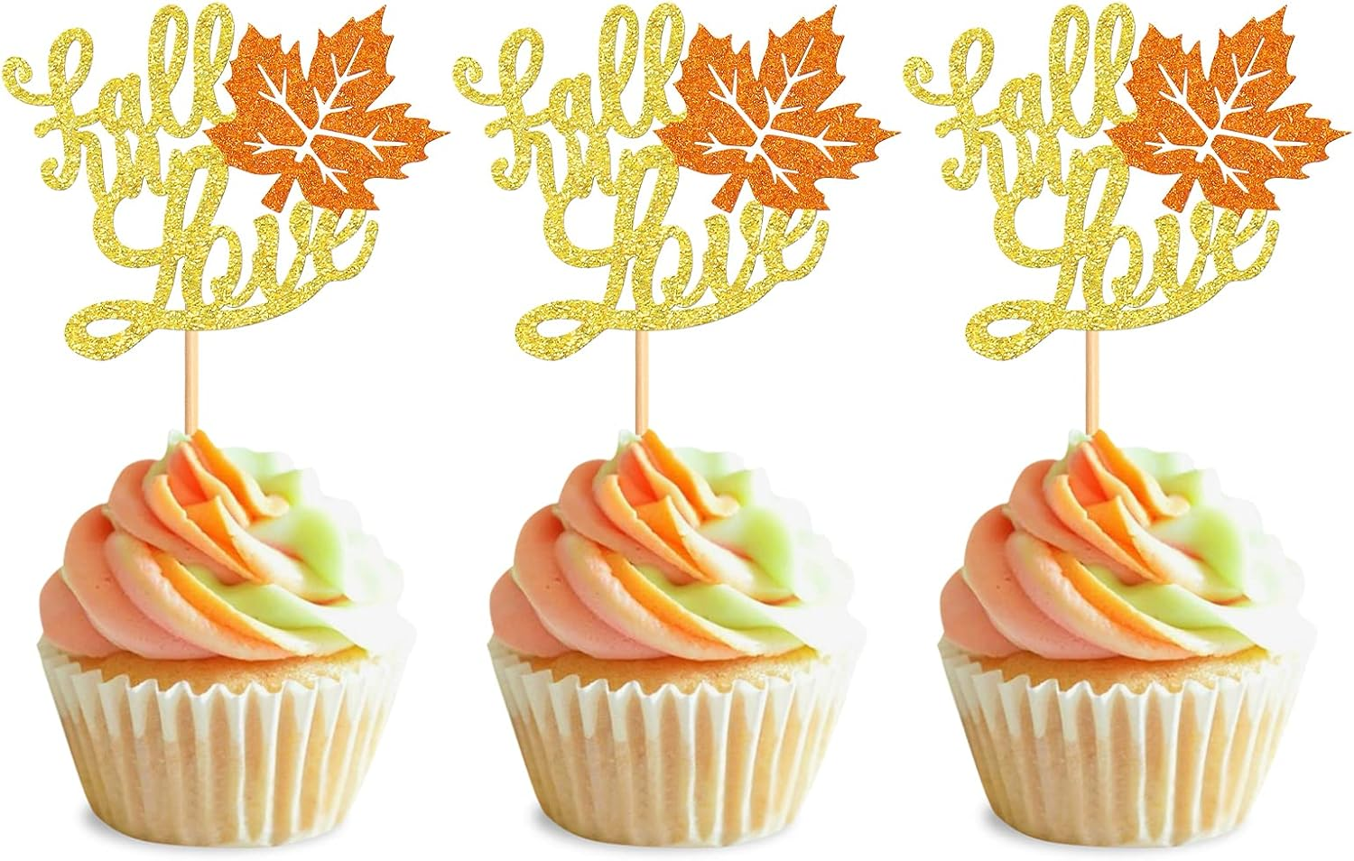 25 Pack Happy Thanksgiving Cupcake Toppers Give Thanks Cupcake Picks for Thanksgiving Theme Cake Decorations Birthday Party Thankful Dinner Supplies