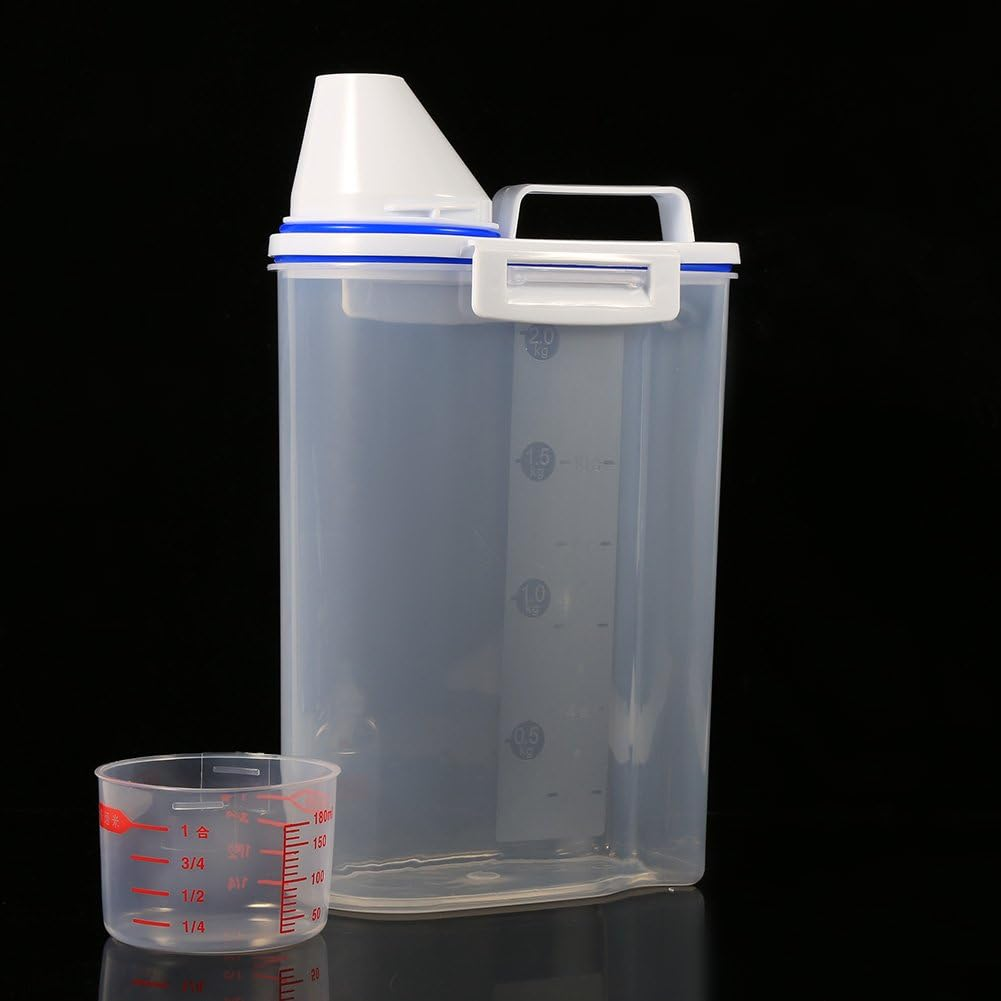 Pet Food Storage Box, Plastic Pet Food Dispenser Cat Food Dog Food Dry Food Dispenser Pet Food Container Pet Dog Food Storage Container Pet Supply image number 2