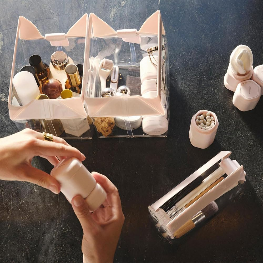 MUSONG 3PCS Travel Toiletry Bottles, Leakproof Refillable Containers for Shampoo, Conditioner, Lotion & Body Wash, Approved Size, Magnetic & Stackable Travel Storage for Women & Men image number 2