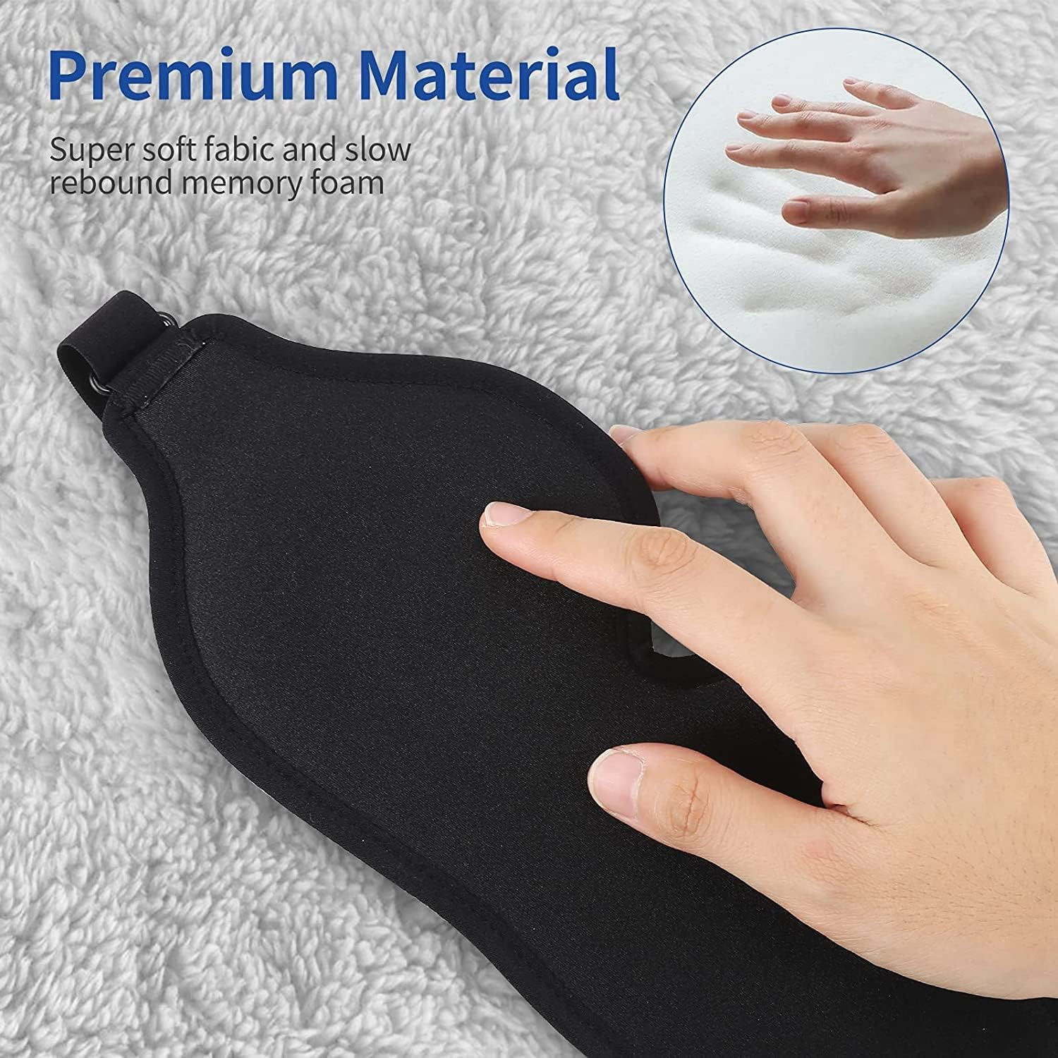 Ondaring Sleep Eye Mask for Men Women Soft Slow Rebound 3D Contoured Cup Night Blindfold with Adjustable Strap, Comfy Sleeping Eye Cover for Nap Travel Yoga image number 5