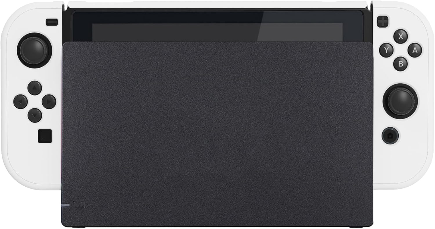 Extremerate Playvital Back Cover for Nintendo Switch Console, NS Joycon Handheld Controller Separable Protector Hard Shell, Customized Dockable Protective Case for Nintendo Switch - White - Chameleon Green Purple image number 4