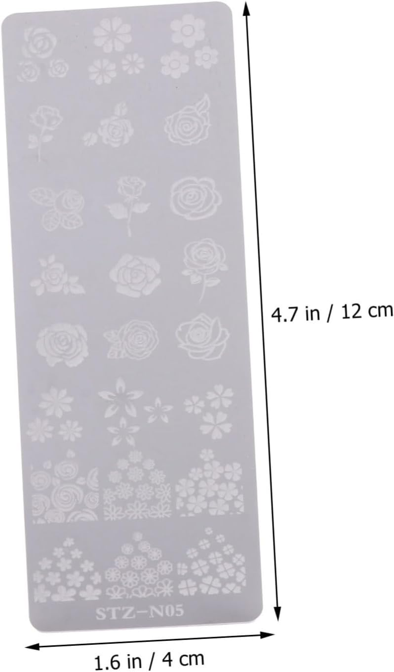 DEARMAMY 6Pcs Christmas Nail Manicure Templates Stamping Plates Reusable Delicate Nail Art Decals for DIY Holiday Decoration image number 5