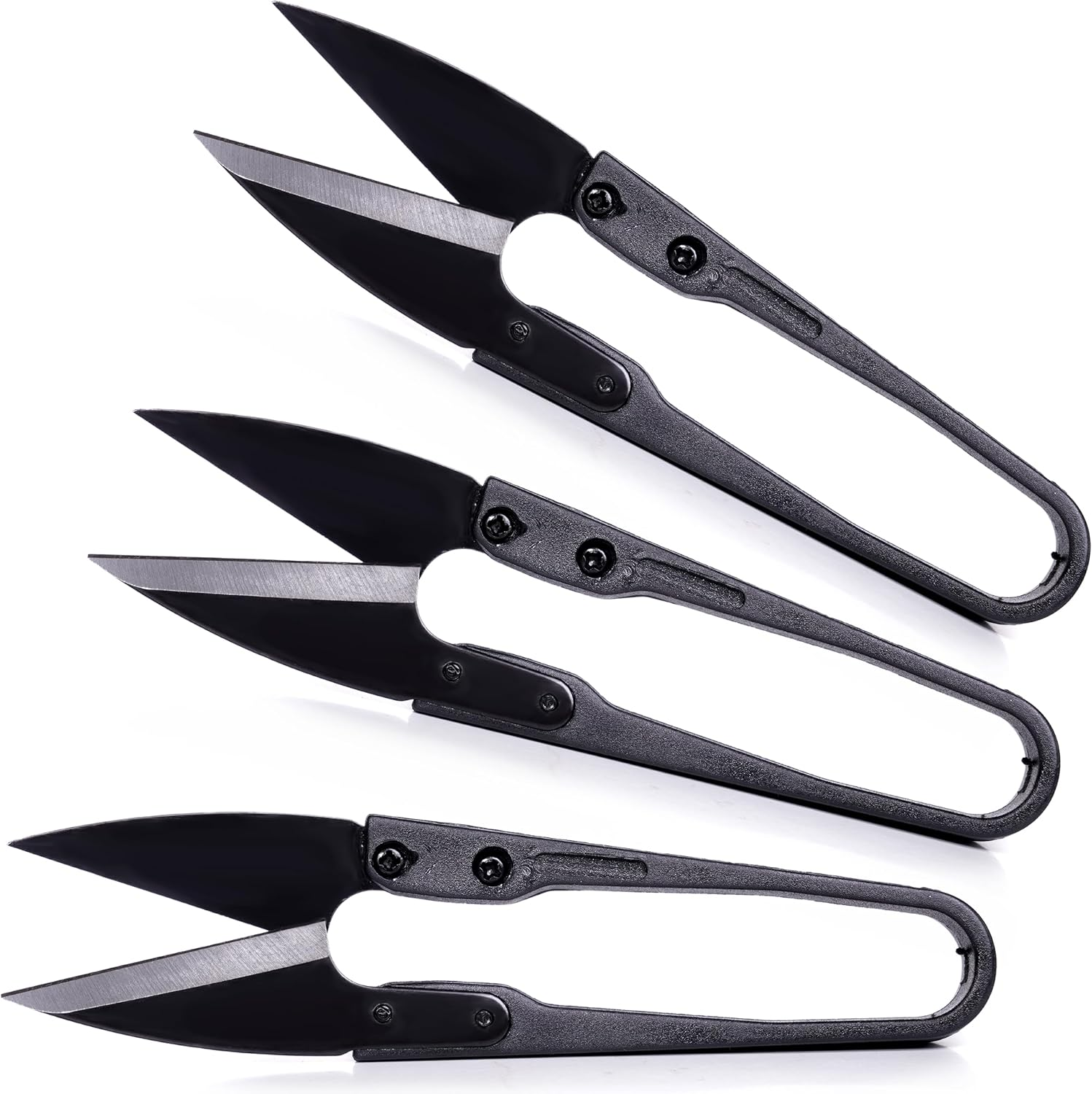 3-Piece Mini Secateurs Set - Sharp Stainless Steel Scissors for Plant Care and Fine Work - Ideal for Pruning Grow Buds, Leaves and Thread Cutters - Versatile and Precise (Black) image number 3