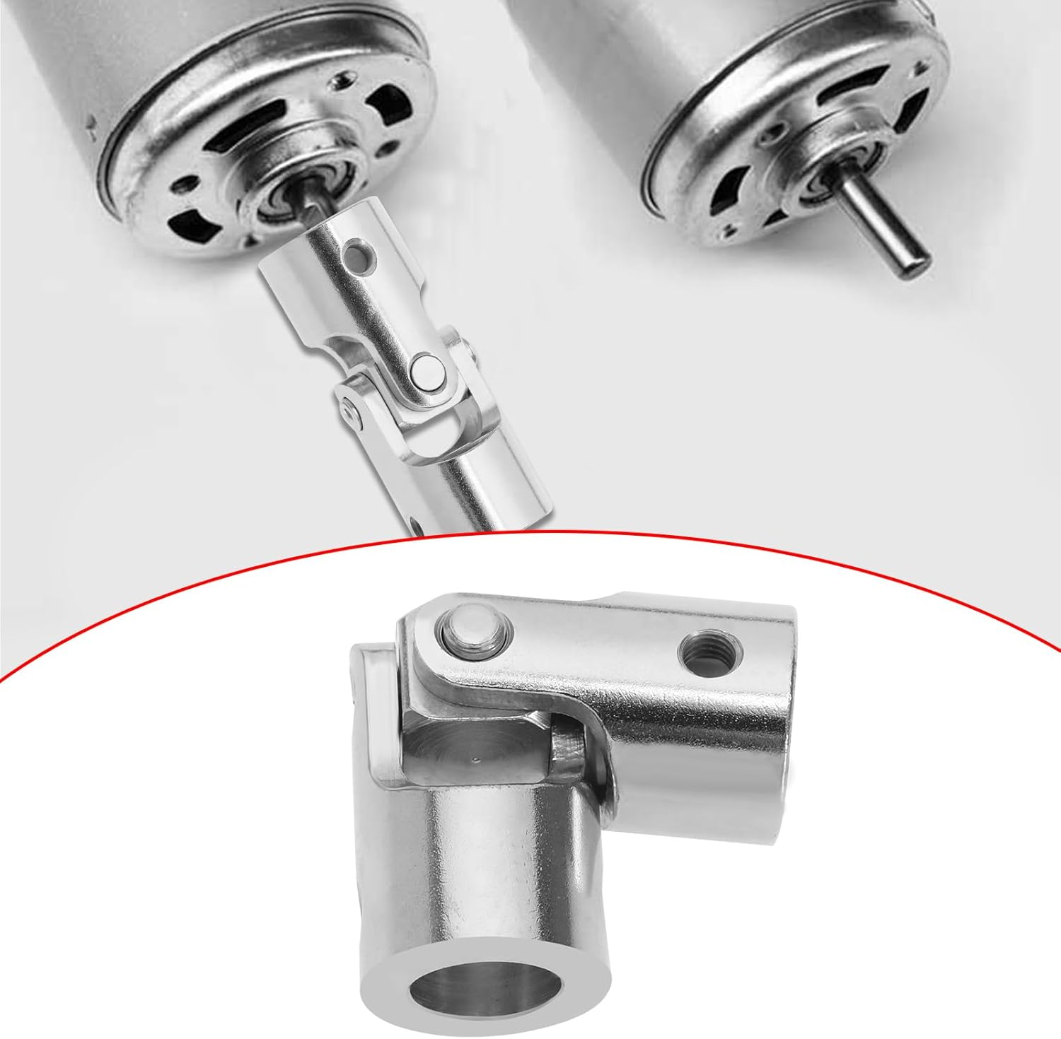 VGOL 1 Set Metal Universal Coupling Gimbal Crank Drive Knee Joint M5 Carbon Steel Universal Joint Coupling Components for Blinds Rolling Shutter Model Vehicle Ship image number 1