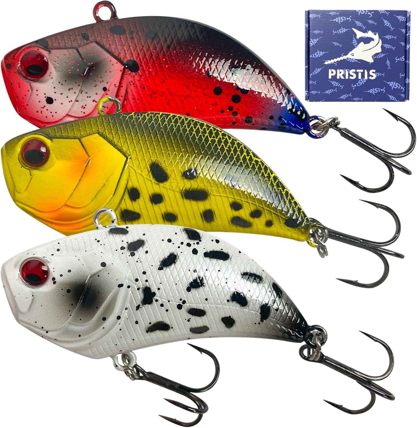 Pristis Fishing Lures for Freshwater & Saltwater, Sinking Vibe Lipless Crankbaits with Sharp Hooks, Jig Head Soft Baits and Swim Jigs, Micro Blade Baits, Pre-Rigged Swimbaits Kit for Bass Trout Pike