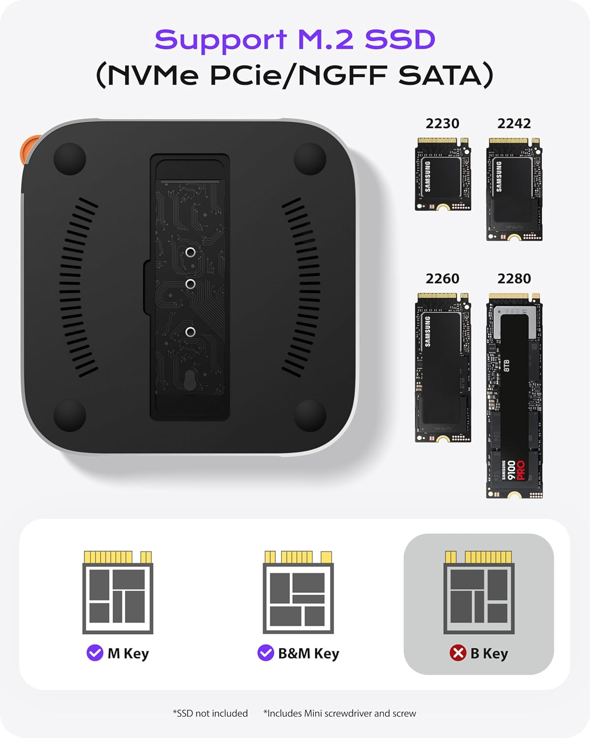 STOUCHI Mac Mini M4 Dock with Nvme SSD Enclosure, Stouchi M4 Stand&Hub with 2X USB a 10Gbps, SD/TF Card Readers, 4K@60 HDMI, 2X USB a Data Port, Audio 3.5Mm for Mac Mini M4/ Pro 2024 image number 6