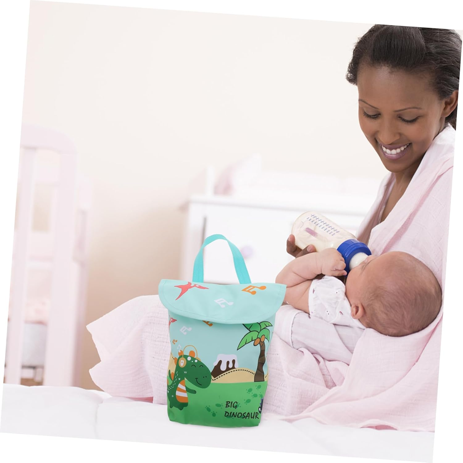 Portable Diaper Bag Wet Dry Separation Hanging Toiletry Bag for Mom Leakproof Travel Organizer image number 3