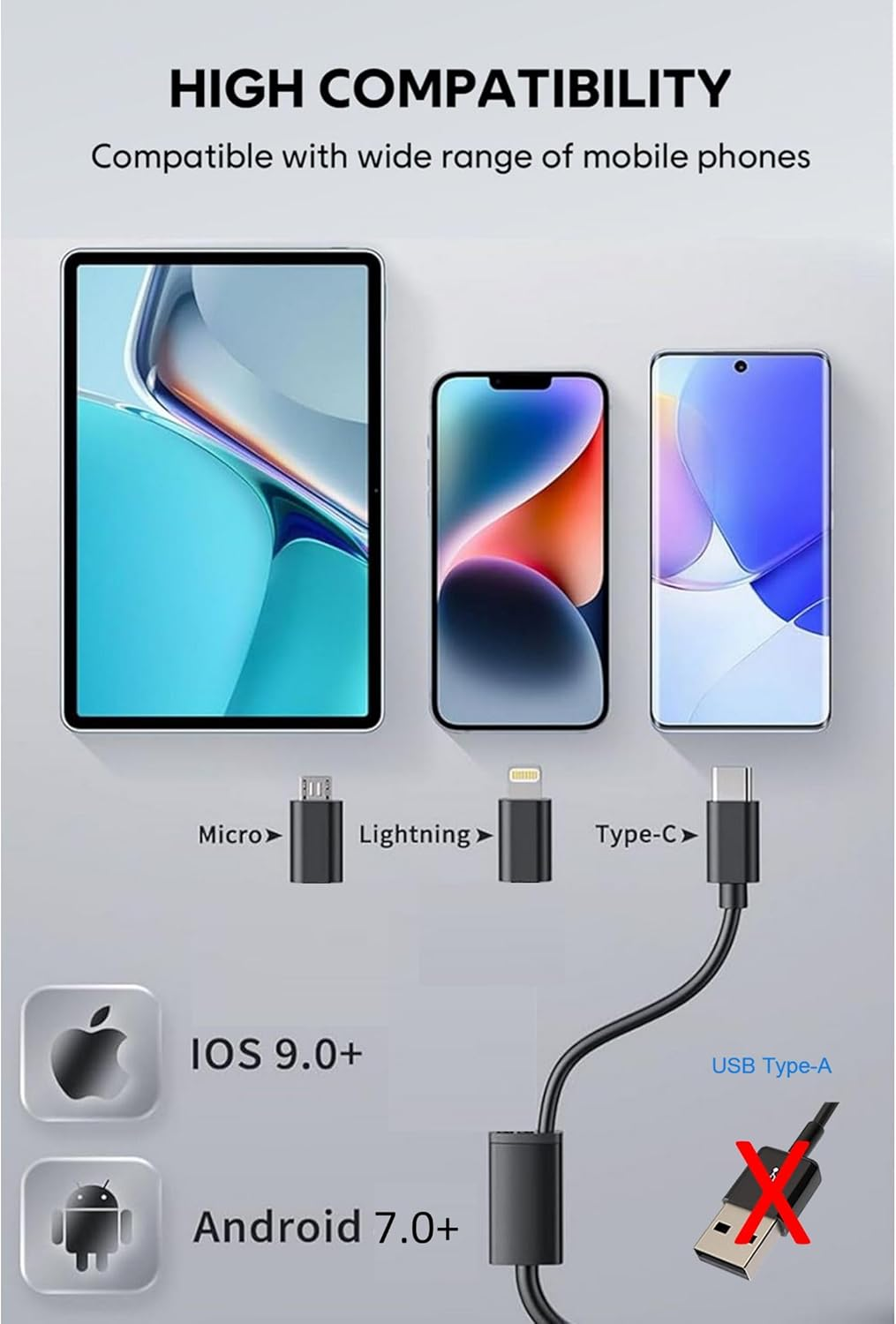 KEEMIKA USB Digital Microscope, 50X-1600X Magnification, 1440P HD, 8 LED Lights, Portable, Compatible with Ios and Android Devices, Black, Plastic and Glass, Achromatic Objective Lens image number 5