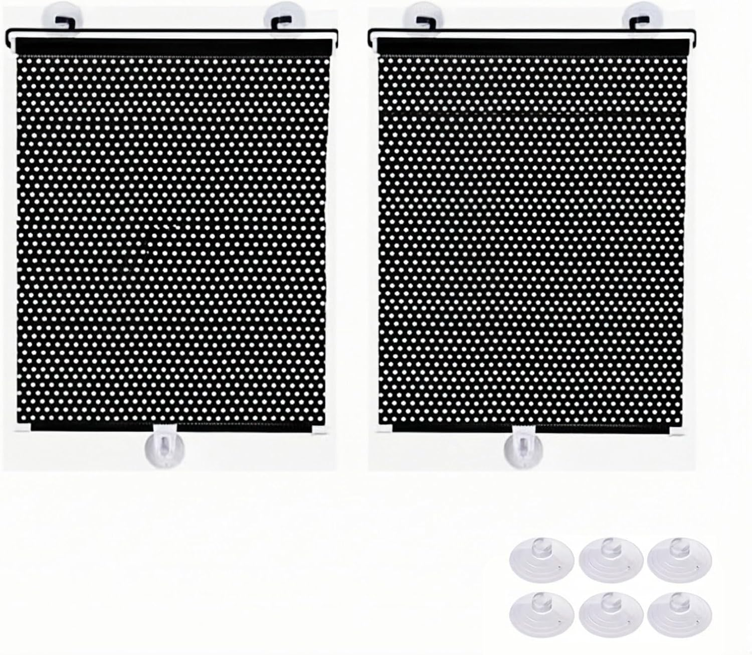 2Pcs Car Window Shades, 40&times;60CM Retractable Side Window Car Sun Shade for Baby, Side Window Effectively Blocks UV Rays & Heat, Roller Sunshade Visor Window Shade for Kids with 6 Suction Cups image number 3