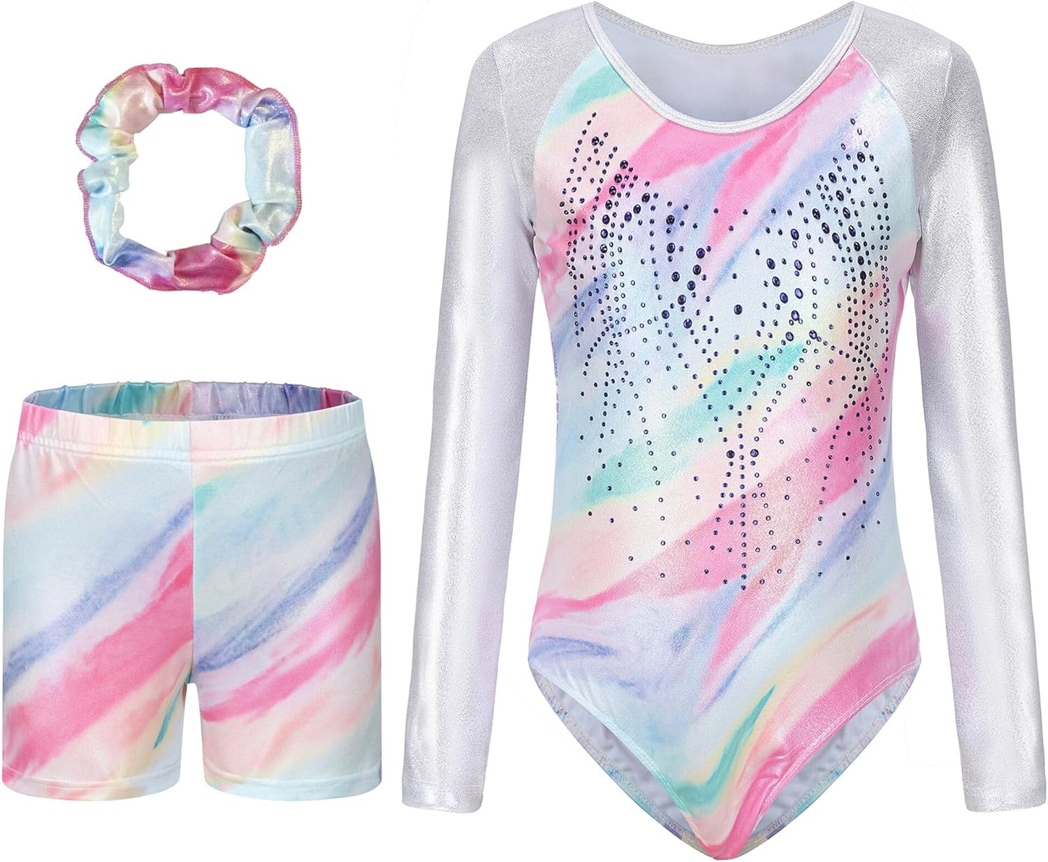 SEAUR Girls' Leotard Gymnastics Shorts Headband Set Kids Gymnastics Jersey Shorts Gymnastics Sleeveless / Long Sleeve Leotard Dance Clothing